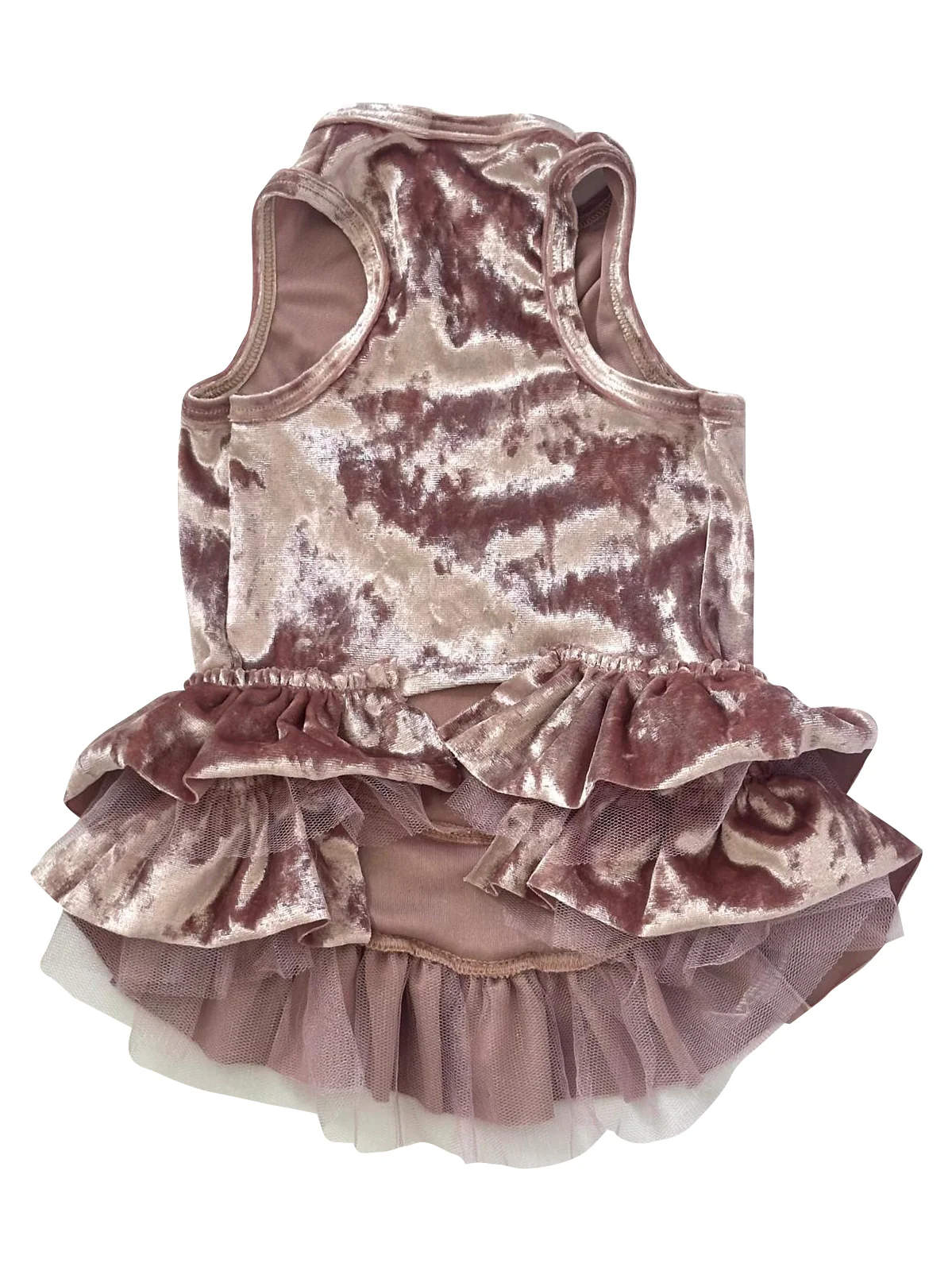 Crushing on YOU Metallic Velvet Dog Dress, Blush - Image 3