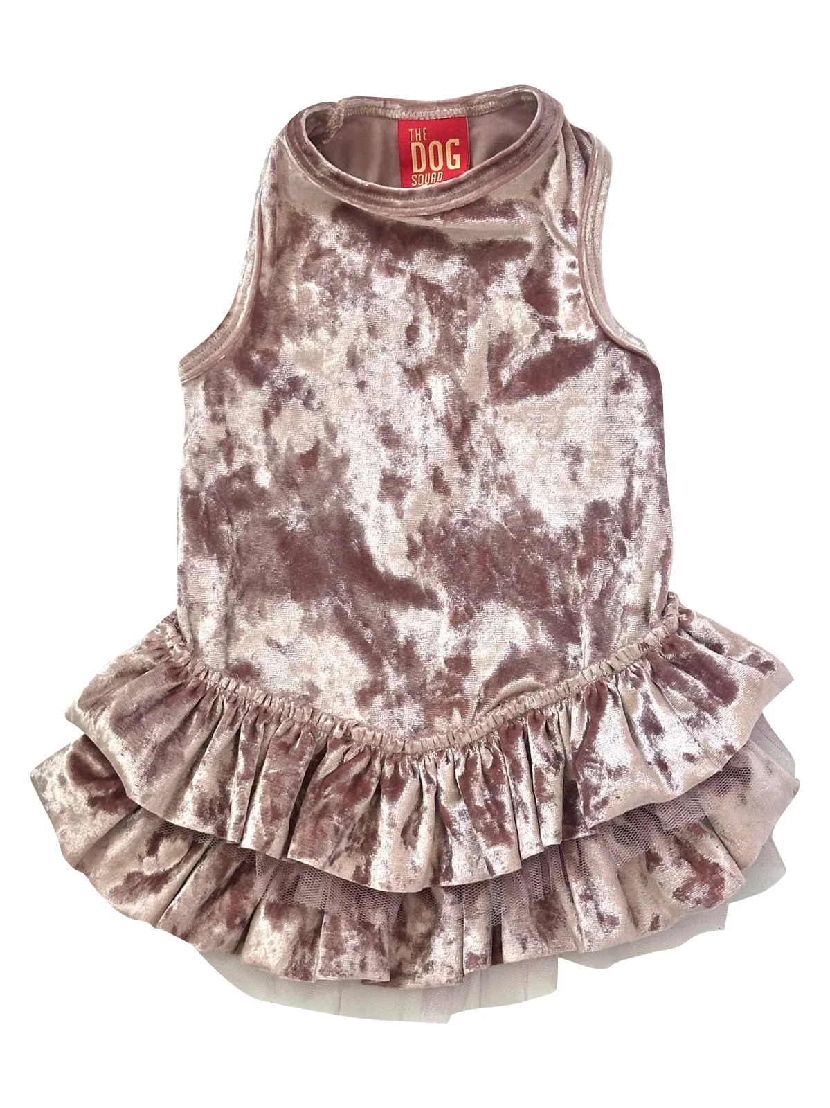 Crushing on YOU Metallic Velvet Dog Dress, Blush - Image 4