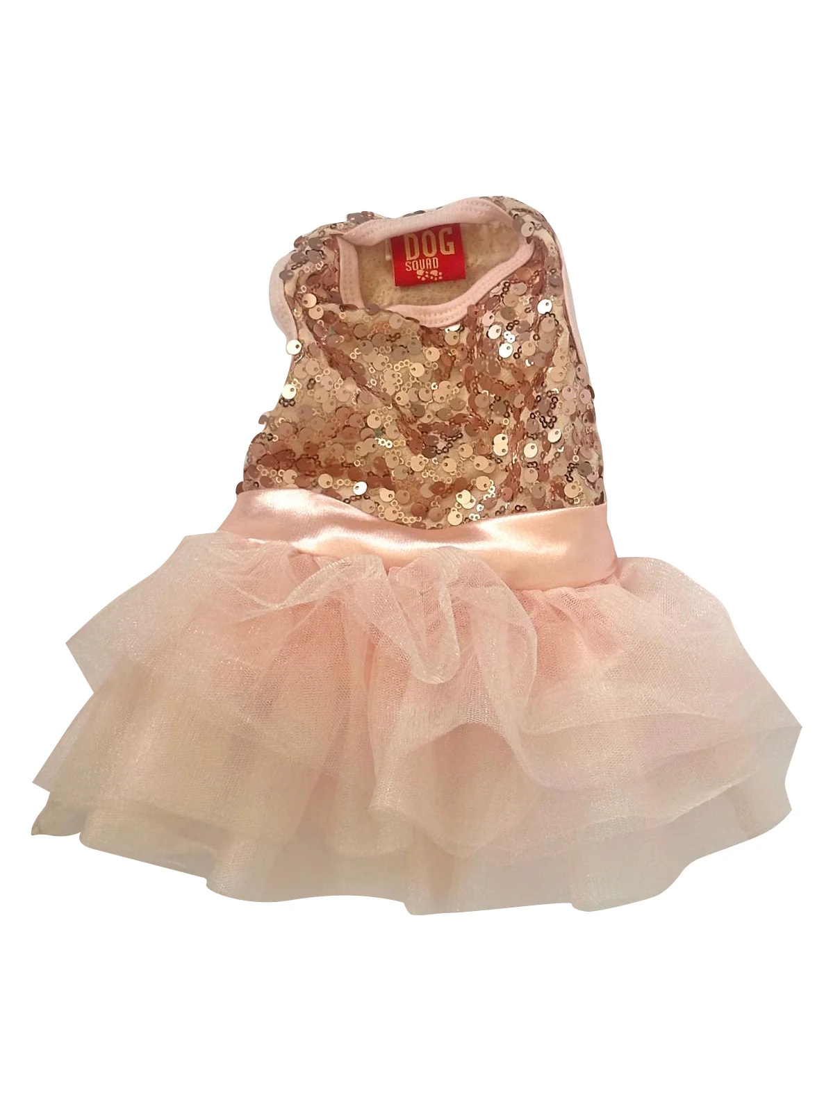 Marilyn Dog Tutu Dress, Rose Gold Sequins - Image 3