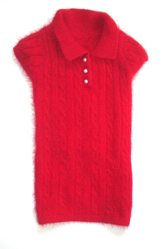 Luxury Preppy Cable Polo Sweater, Red - Image 3